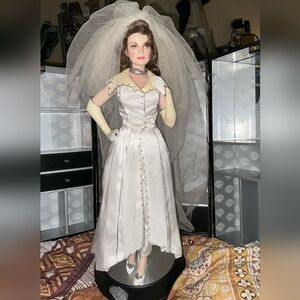 Harley Davidson Franklin Mint Biker Bride Collectible Doll With Stand